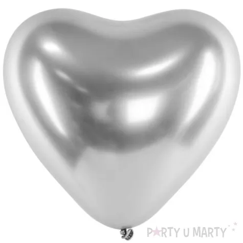 balony glossy serce srebrny partydeco 12 50 szt