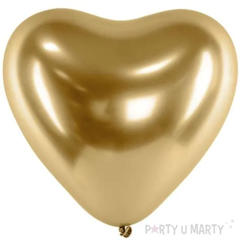 balony glossy serce zlote partydeco 12 50 szt