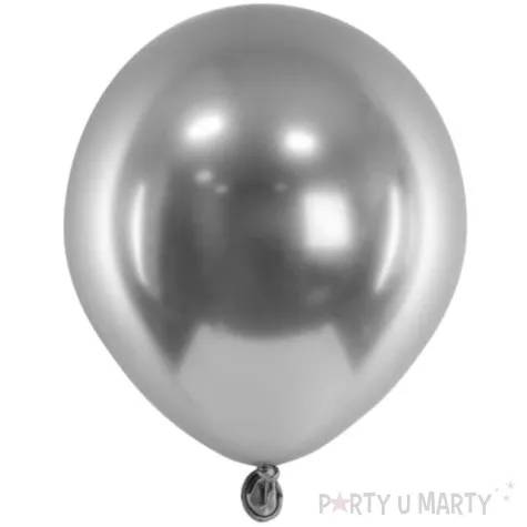 balony glossy srebrne ciemne partydeco 5 50 szt