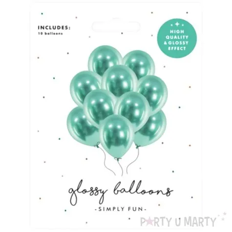 balony glossy zielony butelkowy partydeco 12 10 szt