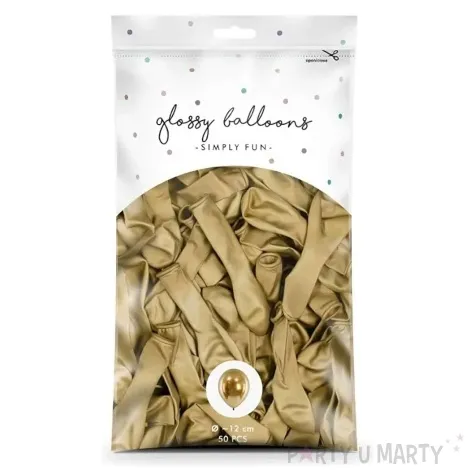 balony glossy zlote partydeco 5 50 szt