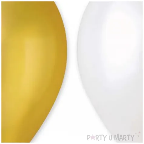 balony gm90 metalik zloty i bialy gemar 10 50 szt