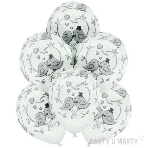 balony golabki slubne pastel biale belbal 12 6 szt