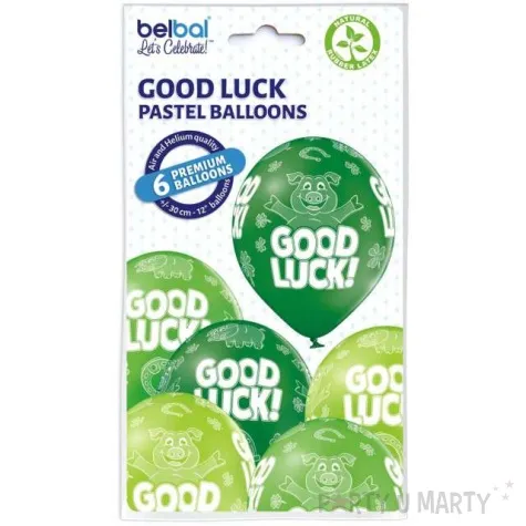 balony good luck pastel zielone belbal 12 6 szt