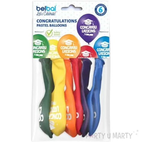 balony gratulacje pastel mix belbal 10 6 szt