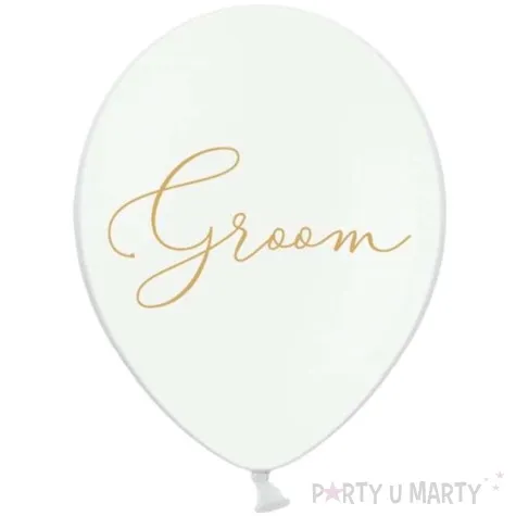 balony groom biale 12 strong 50 szt