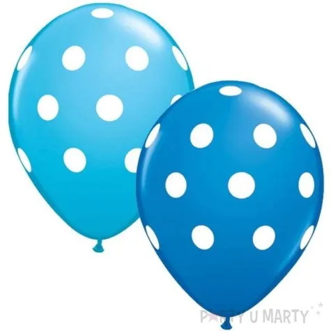 balony groszki niebieski mix qualatex 11 25 szt