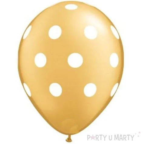 balony groszki zlote qualatex 11 25 szt