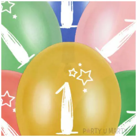 balony gwiazdki cyfra 1 mix folat 13 6 szt