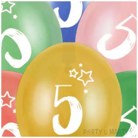 balony gwiazdki cyfra 5 mix folat 13 6 szt