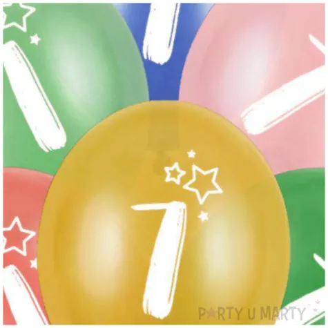 balony gwiazdki cyfra 7 mix folat 13 6 szt
