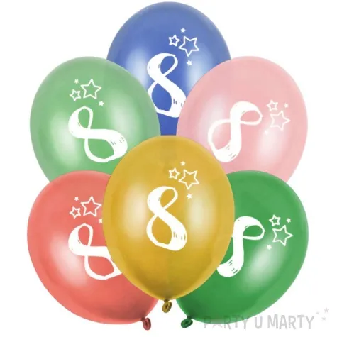 balony gwiazdki cyfra 8 mix folat 13 6 szt