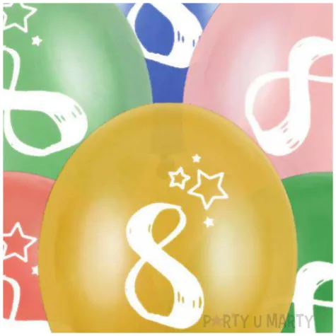 balony gwiazdki cyfra 8 mix folat 13 6 szt