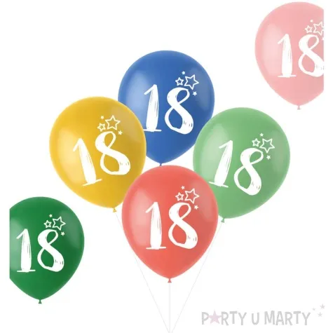 balony gwiazdki liczba 18 mix folat 13 6 szt