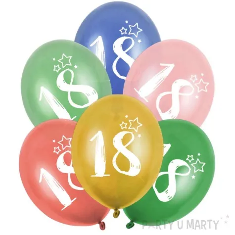 balony gwiazdki liczba 18 mix folat 13 6 szt