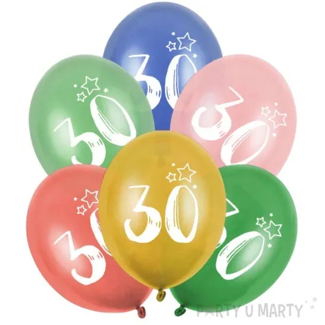 balony gwiazdki liczba 30 mix folat 13 6 szt