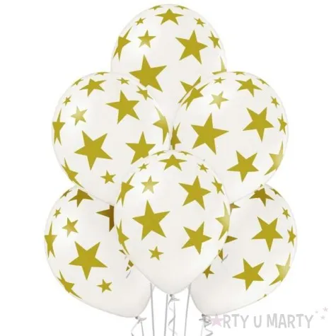 balony gwiazdki pastel bialy belbal 12 6 szt