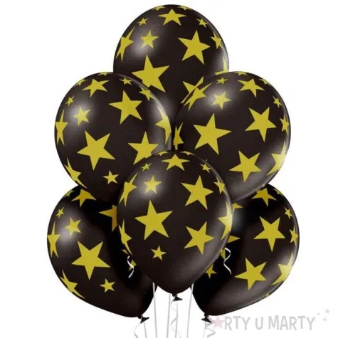 balony gwiazdki pastel czarny belbal 12 6 szt