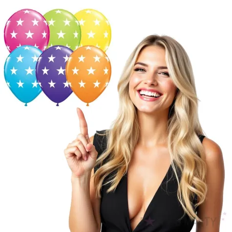 balony gwiazdy pastel mix qualatex 12 6 szt