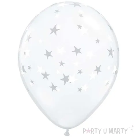 balony gwiazdy transparentne qualatex 5 100 szt