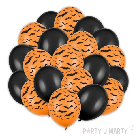 balony halloween nietoperze czarny pomara czowy 12 20 szt