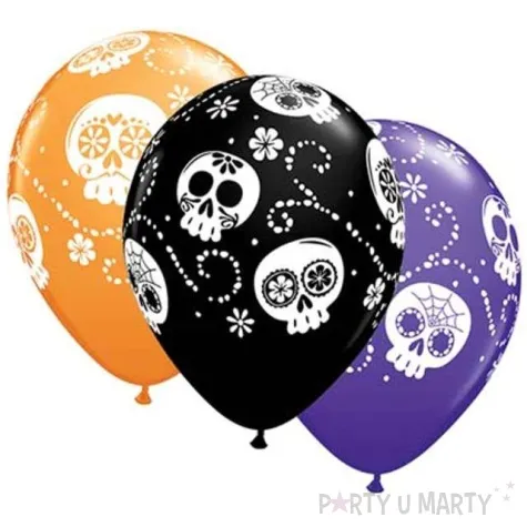 balony halloween sugar skulls pastel mix qualatex 11 25 szt