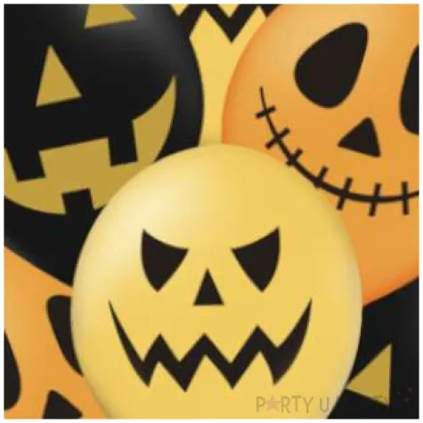 balony halloweenowe dynie pomaranczowy mix partypal 12 6 szt