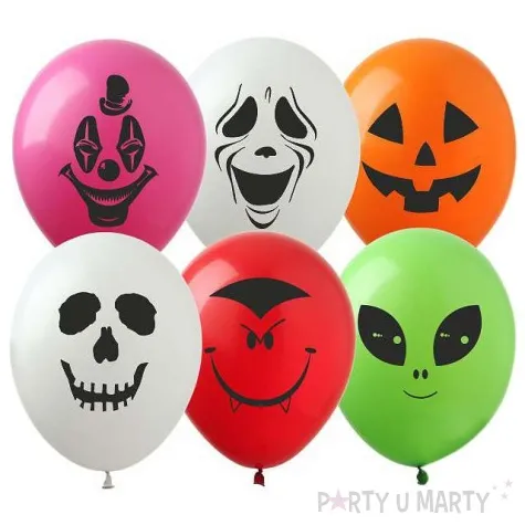 balony halloweenowe potwory pastel mix show 12 6 szt