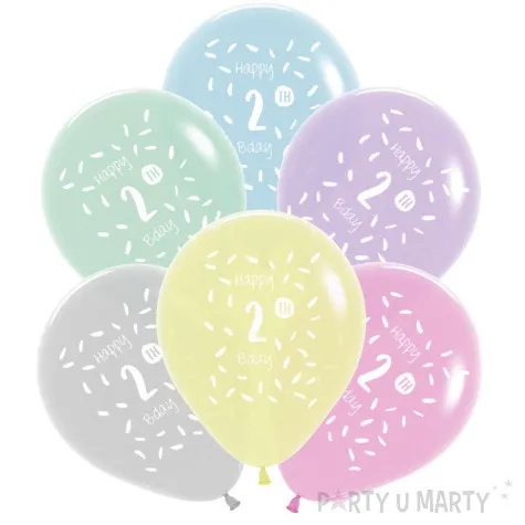 balony happy birthday 2th bday mix folat 13 6 szt