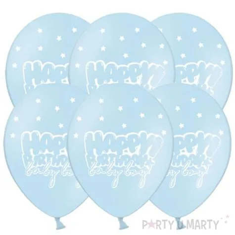 balony happy birthday baby boy pastel niebieski 12 strong 6 szt