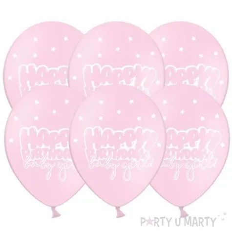 balony happy birthday baby girl pastel rozowy 12 strong 50 szt