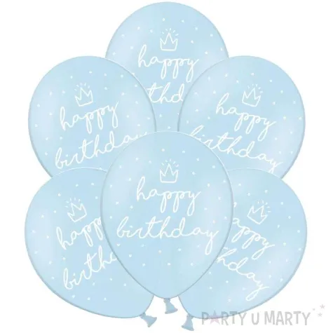 balony happy birthday blekitne 12 strong 6 szt