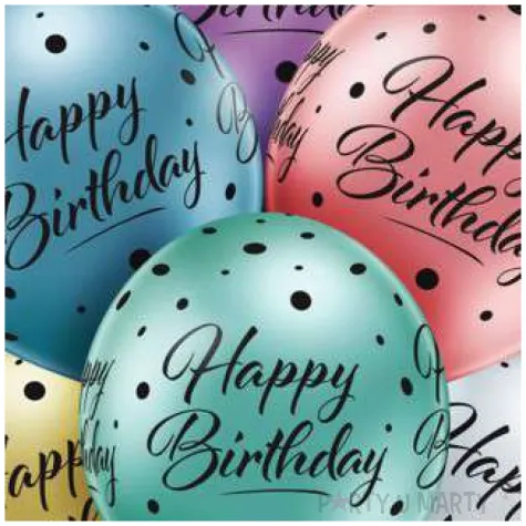 balony happy birthday blyszczace mix belbal 12 6 szt