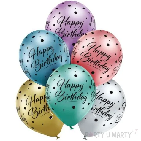 balony happy birthday blyszczace mix belbal 12 6 szt