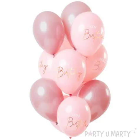 balony happy birthday elegant rozowe folat 12 12 szt