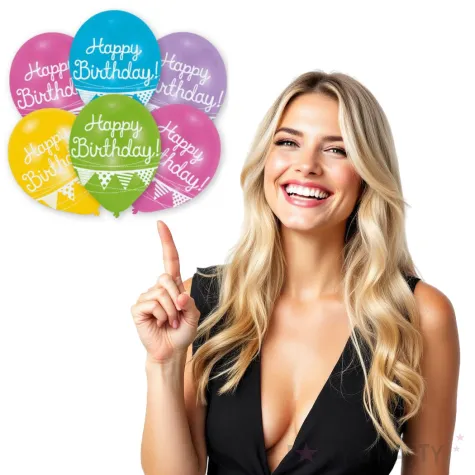 balony happy birthday girlandy mix amscan 11 6 szt