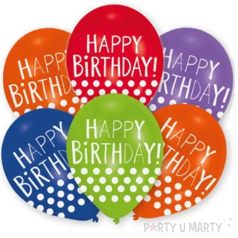 balony happy birthday kropki mix amscan 11 6 szt