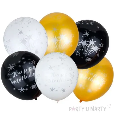 balony happy birthday mix czakos 12 6 szt