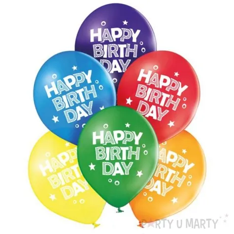 balony happy birthday pastel mix belbal 10 6 szt