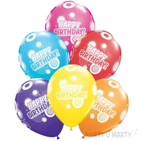 balony happy birthday pastel mix qualatex 11 6szt