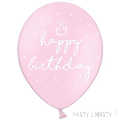 balony happy birthday pastel rozowy strong 12 50 szt