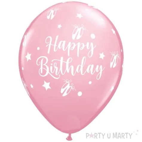balony happy birthday rozowy jasny qualatex 11 6 szt
