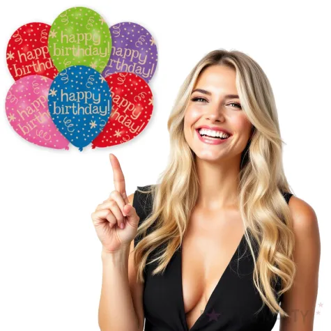 balony happy birthday serpentyny mix amscan 11 6 szt