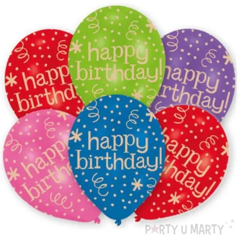 balony happy birthday serpentyny mix amscan 11 6 szt