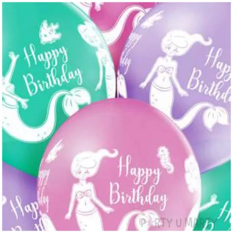 balony happy birthday syrenka mix belbal 12 6 szt