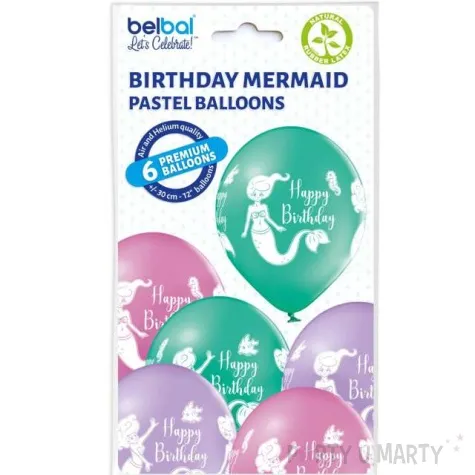 balony happy birthday syrenka mix belbal 12 6 szt