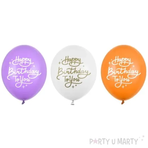 balony happy birthday to you partydeco 12 50 szt