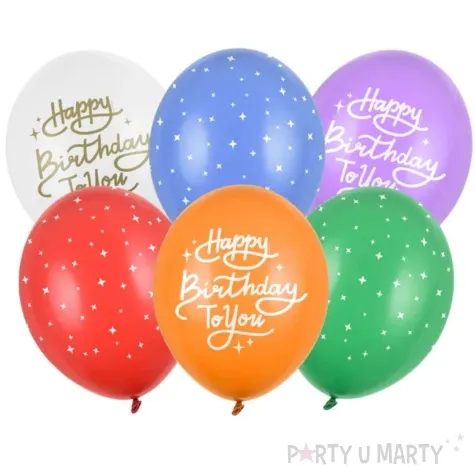 balony happy birthday to you partydeco 12 6 szt