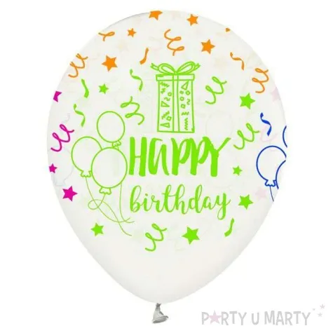 balony happy birthday transparentne godan 12 5 szt