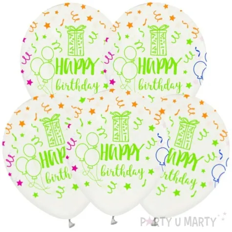 balony happy birthday transparentne godan 12 5 szt